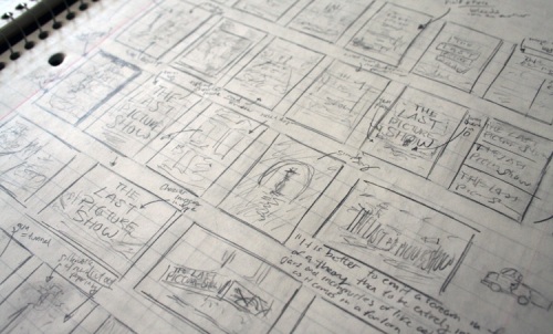 Brandon's initial sketches for The Last Picture Show